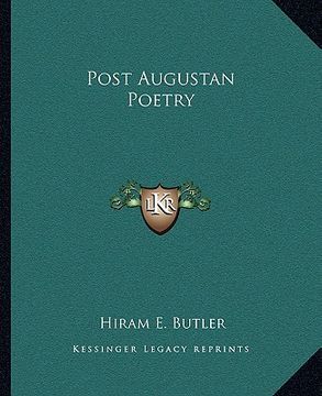 portada post augustan poetry (en Inglés)