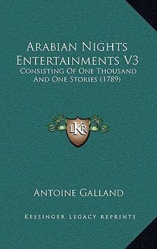 portada arabian nights entertainments v3: consisting of one thousand and one stories (1789) (in English)