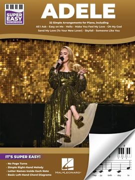 portada Adele - Super Easy Songbook: 22 Simple Arrangements for Piano with Lyrics (en Inglés)