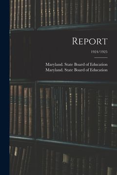 portada Report; 1924/1925 (in English)