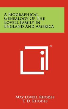 portada a biographical genealogy of the lovell family in england and america (in English)