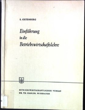portada Einführung in die Betriebswirtschaftslehre. Gabler-Lehrbuch (en Alemán)
