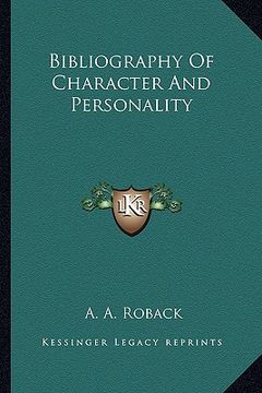 portada bibliography of character and personality (en Inglés)