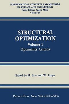 portada Structural Optimization: Volume 1: Optimality Criteria (in English)