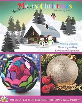 portada Merry Christmas & Coloring Book: Create a Fantasy Experience for Children Beautiful Cover Design and Give as a Gift on the Festival (in English)