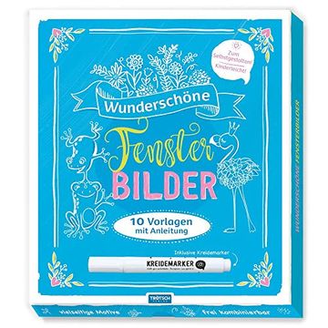portada Trötsch Wunderschöne Fensterbilder mit Kreidemarker Mappe mit Vorlagen und Kreidemarker (en Alemán)