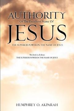 portada authority of the excellent name of jesus (en Inglés)