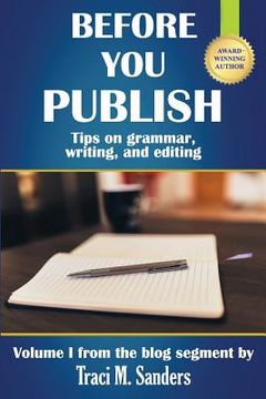 portada Before You Publish: Tips on grammar, writing, and editing (en Inglés)