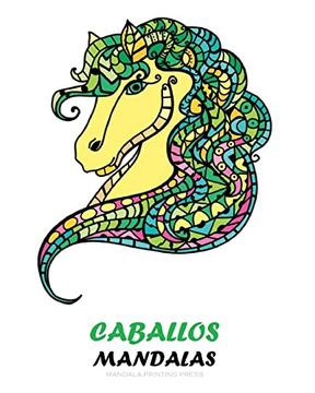 portada Mandalas Caballos: Libro de colorear para adultos y niños. Hermosos motivos de caballos para colorear y relajarse.