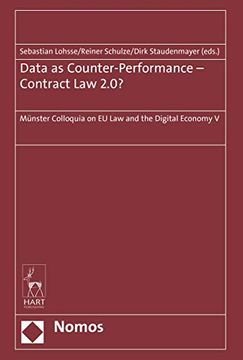 portada Data as Counter-Performance - Contract Law 2.0?: Münster Colloquia on EU Law and the Digital Economy V (en Inglés)