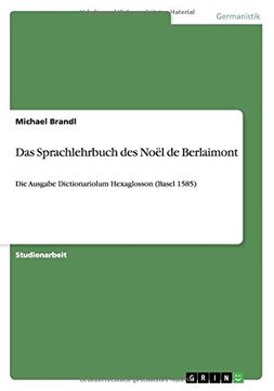 portada Das Sprachlehrbuch des Noël de Berlaimont (German Edition)