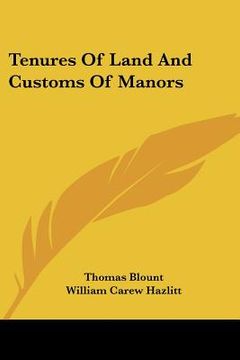 portada tenures of land and customs of manors (en Inglés)