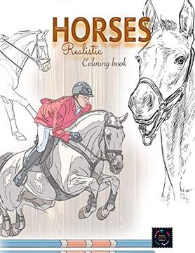 portada Realistic Horses Coloring Book: Adult Coloring Books Animals (en Inglés)