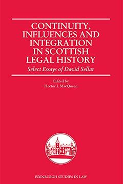 portada Continuity, Influences and Integration in Scottish Legal History: Select Essays of David Sellar (Edinburgh Studies in Law) (en Inglés)