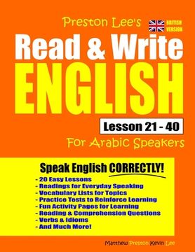 portada Preston Lee's Read & Write English Lesson 21 - 40 For Arabic Speakers (British Version) (en Inglés)