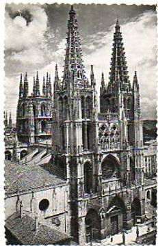portada tarjeta postal: burgos. 39. catedral. fachada principal y crucero.