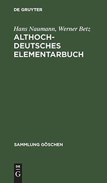 portada Althochdeutsches Elementarbuch (Sammlung g Schen) (en Alemán)