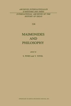 portada Maimonides and Philosophy (en Inglés)
