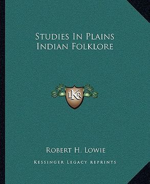 portada studies in plains indian folklore (en Inglés)