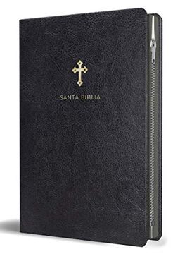portada Santa Biblia: Rvr 1960 - Letra Grande, Símil Piel, Negra, con Cremallera e Imágenes de Tierra Santa