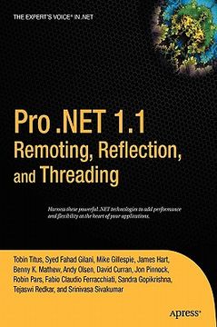 portada pro .net 1.1 remoting, reflection, and threading (en Inglés)