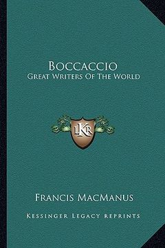 portada boccaccio: great writers of the world (en Inglés)