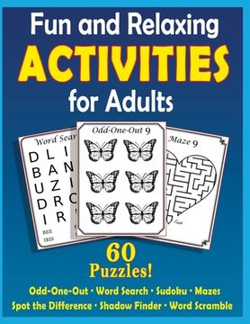 portada Fun and Relaxing Activities for Adults: Puzzles for People With Dementia [Large-Print] (Easy Puzzles) (en Inglés)