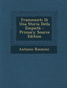 portada Frammenti Di Una Storia Della Empieta (en Italiano)