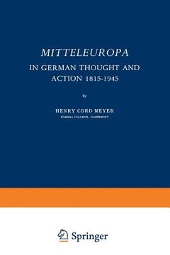 portada Mitteleuropa: In German Thought and Action 1815-1945 (en Inglés)