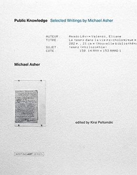 portada Public Knowledge: Selected Writings by Michael Asher (en Inglés)