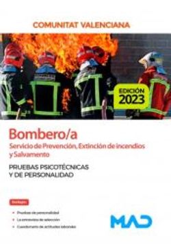 portada Bombero/A del Servicio de Prevencion, Extincion de Incendios y Salvamento. Pruebas Psicotecnicas y de Personalidad (en Catalá)