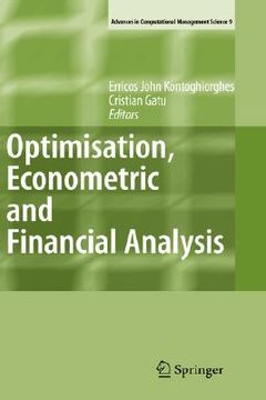 portada optimisation, econometric and financial analysis (en Inglés)