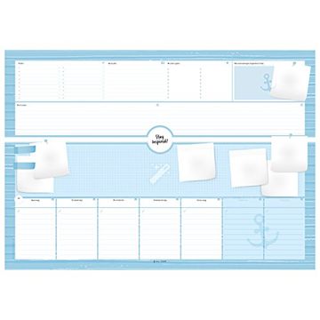 portada Desk pad in Blue din a2 With 50 Pages to Tear off High Quality Paper pad din a3 for Your Desk: For Children, Boys, Girls and Adults Including Weekly. By Lisa Wirth (en Inglés)