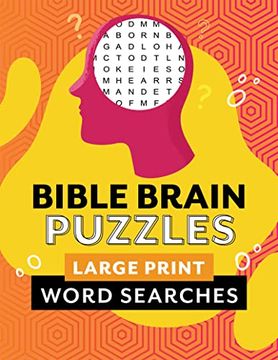 portada Bible Brain Puzzles: Large Print Word Searches (en Inglés)