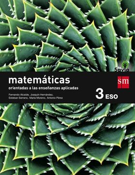 portada Matemáticas Orientadas a las Ciencias Aplicadas. 3 Eso. Savia