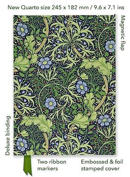 portada William Morris: Seaweed (Foiled Quarto Journal) (Flame Tree fsc Quarto Notebook) (en Inglés)