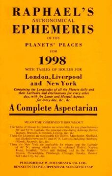 portada raphael's astronomical ephemeris of the planets for 1998