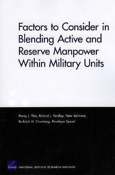 portada factors to consider in blending active and reserve manpower within military units (en Inglés)