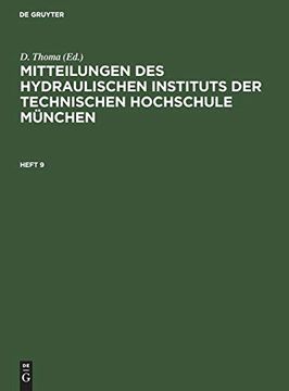 portada Mitteilungen des Hydraulischen Instituts der Technischen Hochschule München (en Alemán)