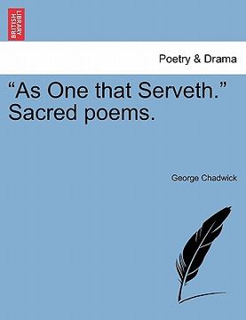portada as one that serveth. sacred poems. (en Inglés)