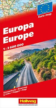 portada Europa Strassenkarte 1: 3,6 Mio. Index, Flaggen