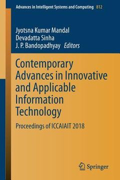 portada Contemporary Advances in Innovative and Applicable Information Technology: Proceedings of Iccaiait 2018 (en Inglés)