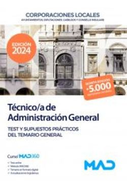 portada Tecnico/A de Administracion General de Corporaciones Locales. Test y Supuestos Practicos del Temario General