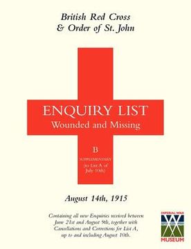portada british red cross and order of st john enquiry list for wounded and missing: august 14th 1915