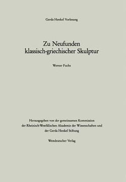 portada Zu Neufunden Klassisch-Griechischer Skulptur (in German)