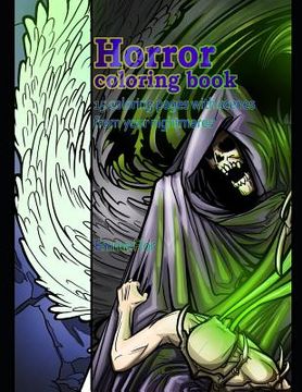 portada Horror coloring book: 15 coloring pages with scenes from your nightmares (en Inglés)