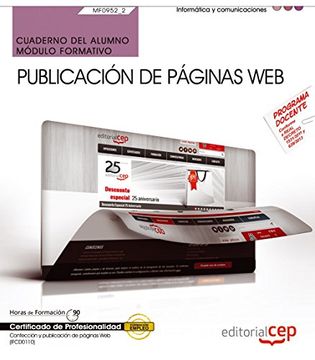 portada Cuaderno del alumno. Publicación de páginas web (MF0952_2). Certificados de profesionalidad. Confección y publicación de páginas Web (IFCD0110)
