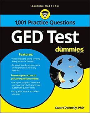 portada 1,001 GED Practice Questions For Dummies (For Dummies (Career/Education))