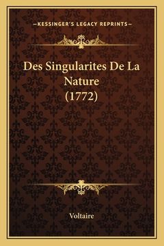 portada Des Singularites De La Nature (1772) (en Francés)