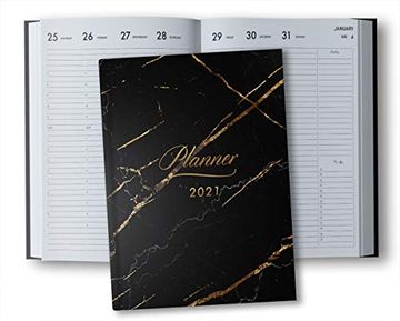 portada Planner 2021 Vertical Weekly Monthly: 12 Month Hardcover Weekly Monthly Yearly Planner 2021 | 8. 5" x 11" January - December 2021 | 2 Pages per Week |. | Appointment Book 2021 |Black Marble (in English)